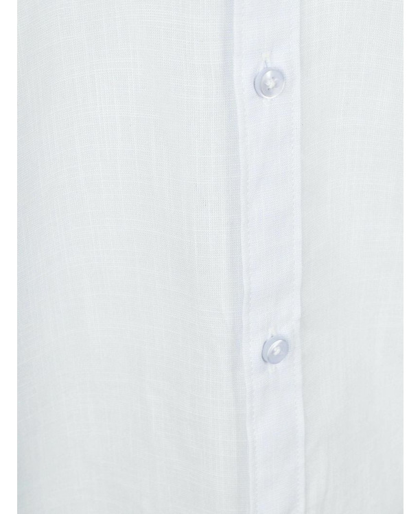 Suitable Korte Mouwen Overhemd Cotton Slub Lichtblauw