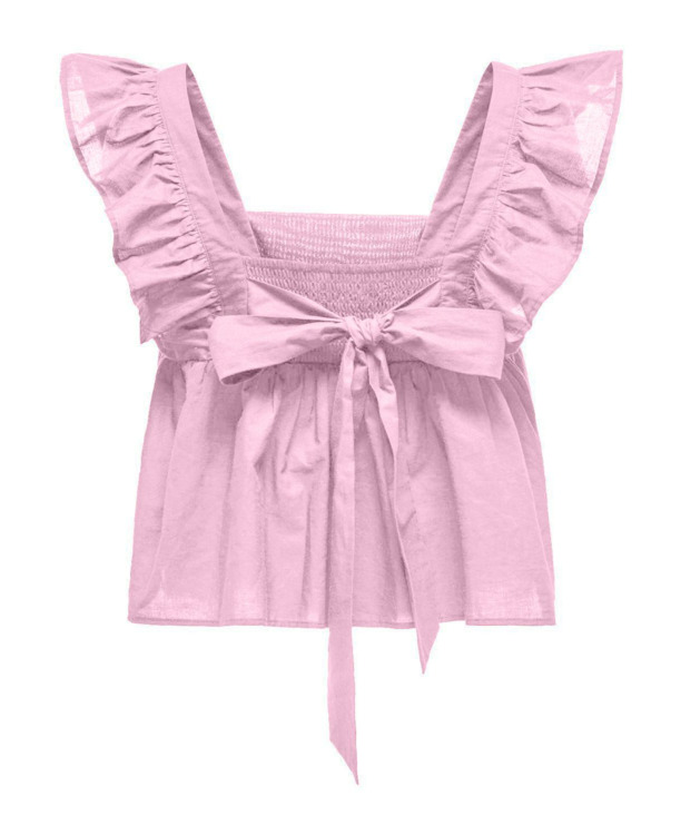 Relaxed Fit Square Neck Sleeveless (S/L) Mouwloze top met vierkante hals en trekkoord