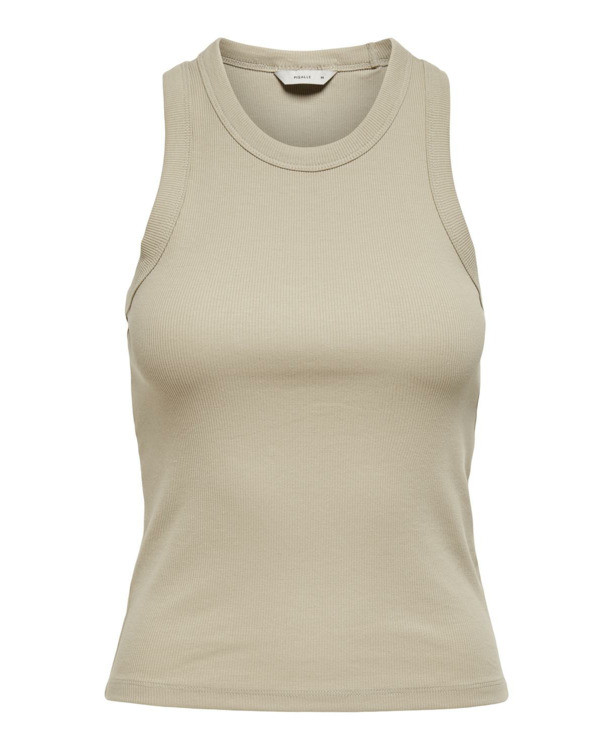 Slim Fit Square Neck Sleeveless (S/L) BASIC Tanktop zonder mouwen met slim fit