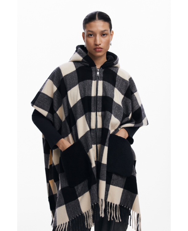 PONCHO PONCHO REPRISE ARENAL BLACK&WHITE