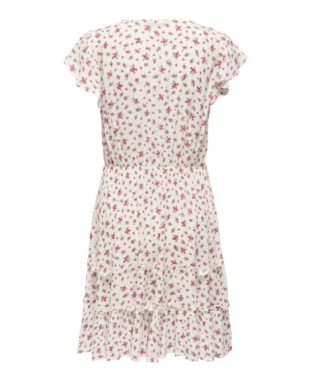 Regular Fit V-Neck Short Sleeves (S/S) Mini-lengte V-hals jurk met ruches voor dagelijks gebruik