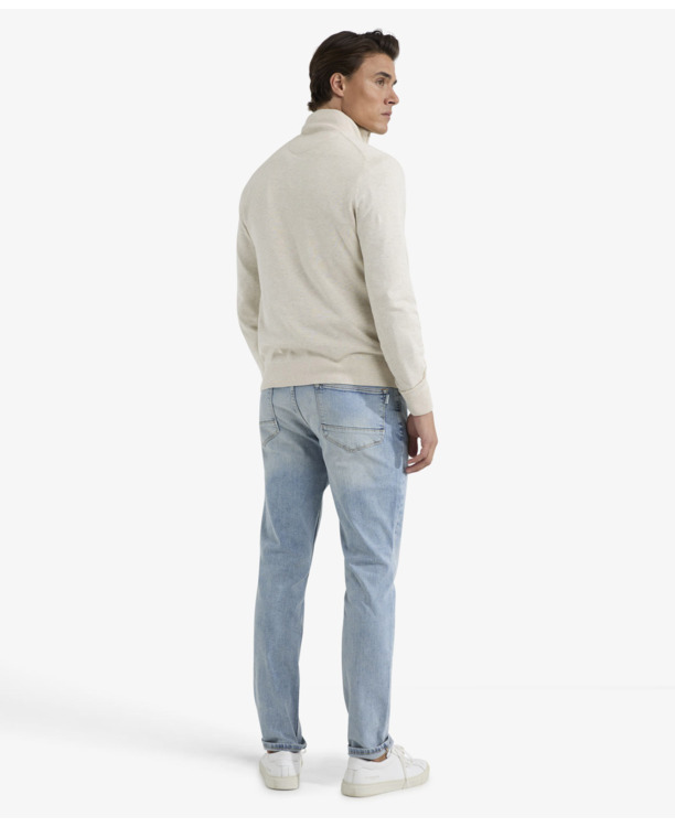Zip Mock Sweater 100% Cotton Heren