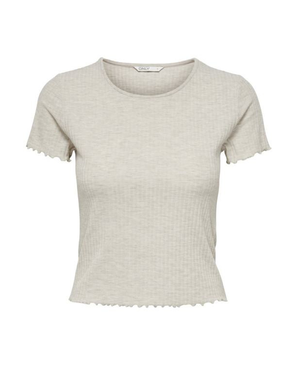 Regular Fit O-Neck Short Sleeves (S/S) Top met ronde hals voor dagelijks gebruik met ruches