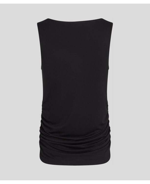 BOAT NECK RUCHED DETAIL TOP