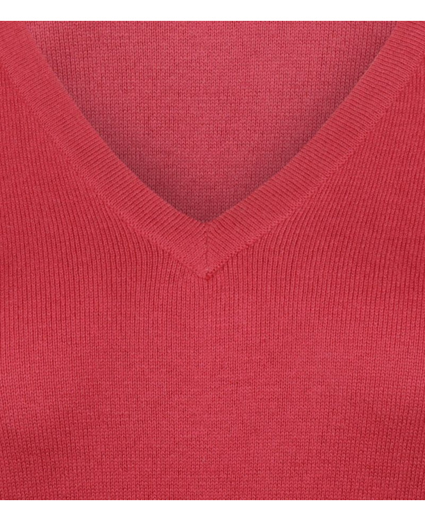 Steppin' Out Damestrui Cotton Cashmere V-hals Donkerroze