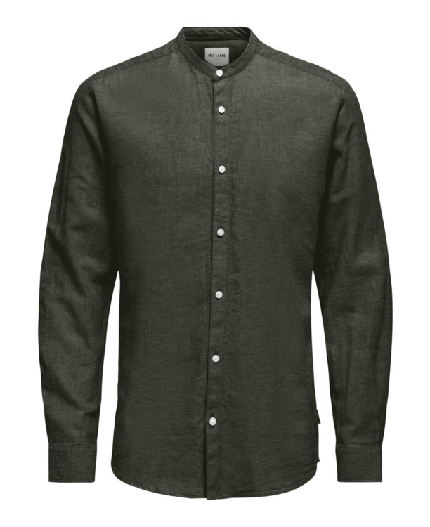Slim Fit China Kraag Lange Mouwen (L/M) Heren