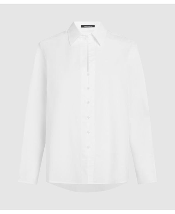 PEARL BUTTON POPLIN BLOUSE