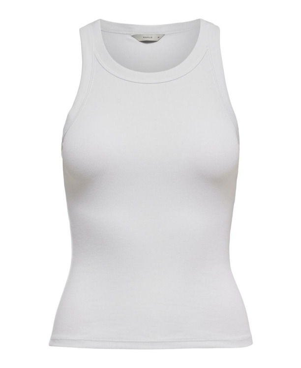 Slim Fit Square Neck Sleeveless (S/L) BASIC Tanktop zonder mouwen met slim fit