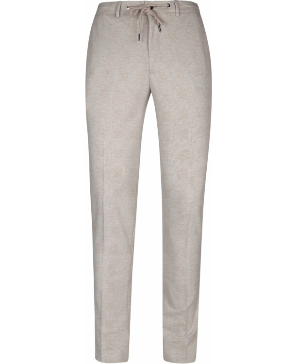 Suitable Pantalon Jersey Zandkleur Ruit