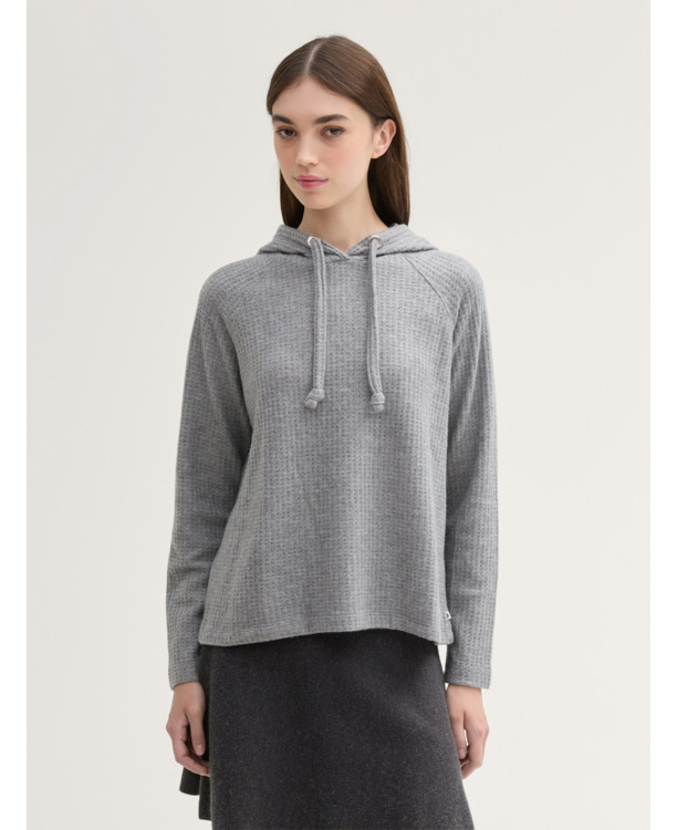 Ruimvallende hoodie met structuur