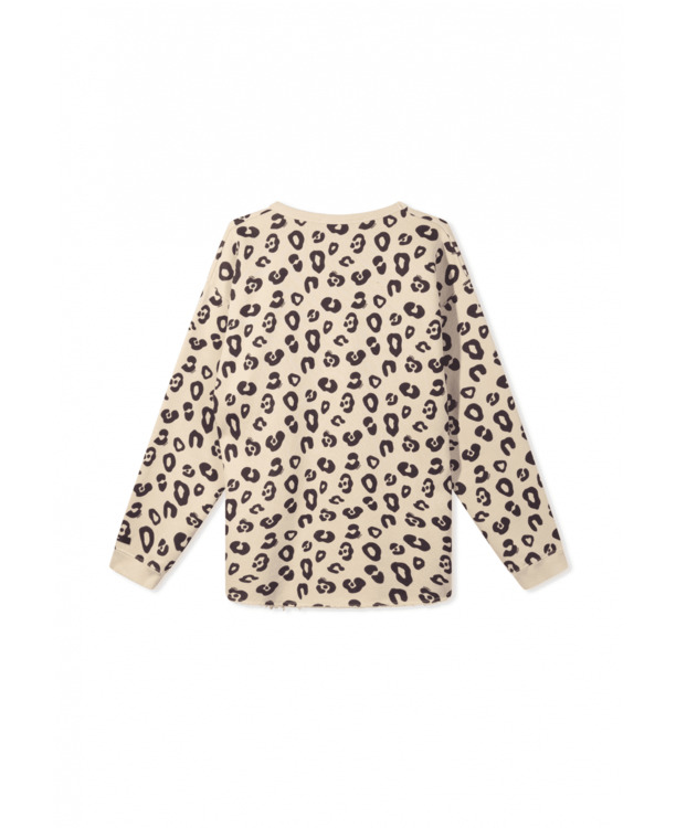 10DAYS Dames raw edge trui luipaard katoenmix