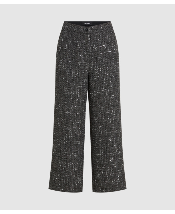 BOUCLE WIDE LEG PANTS
