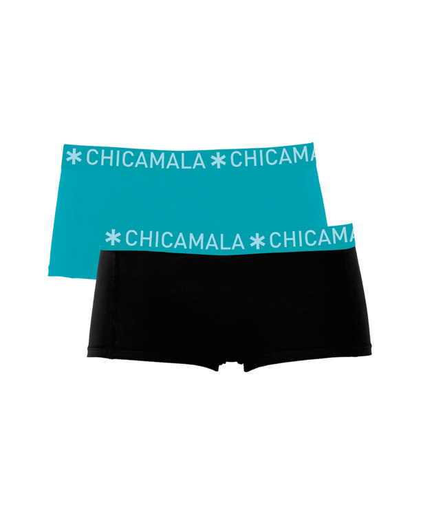 Meisjes 2-pack Boxershorts Effen Black/Green