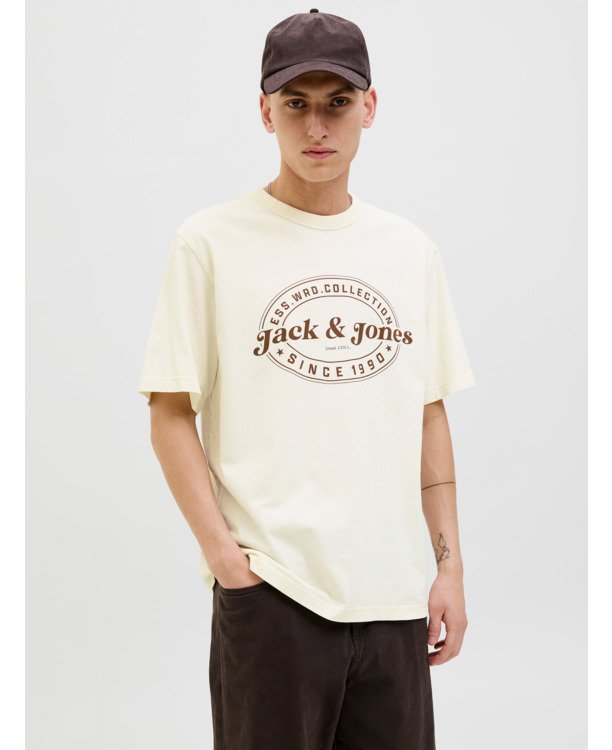 JJEDOVER PRINT TEE SS CREW NECK SN