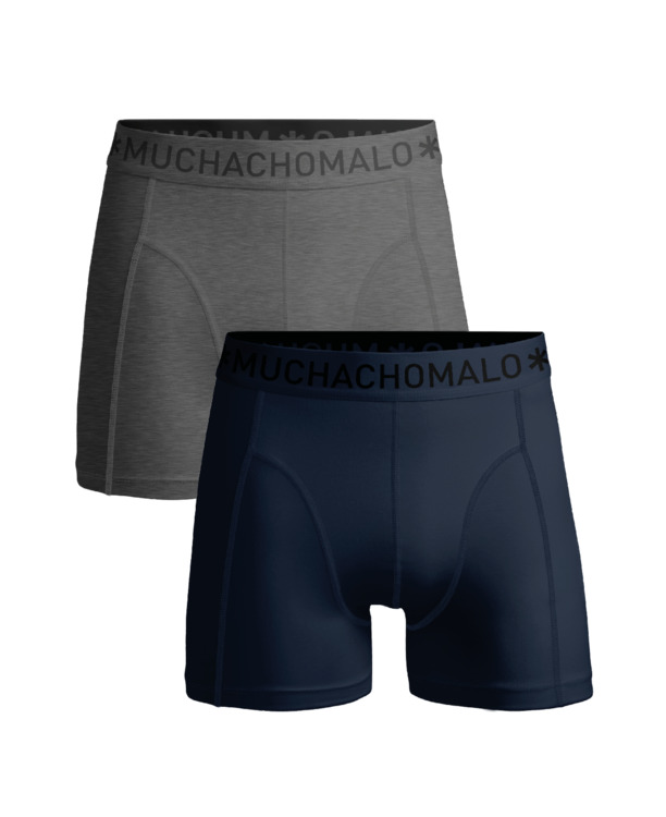 Heren 2-Pack Boxershorts Effen Blue/Grey