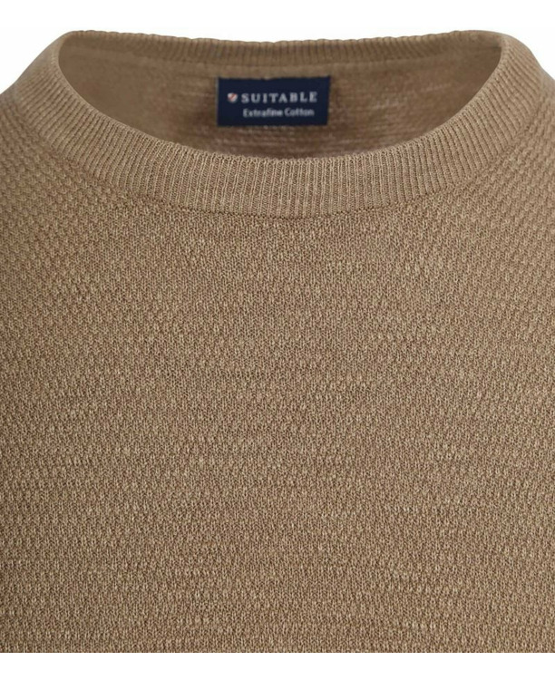 Suitable Trui Structuur Taupe