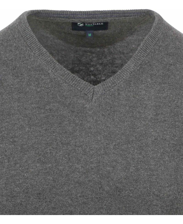 Suitable Respect Vinir Pullover Melange Antraciet