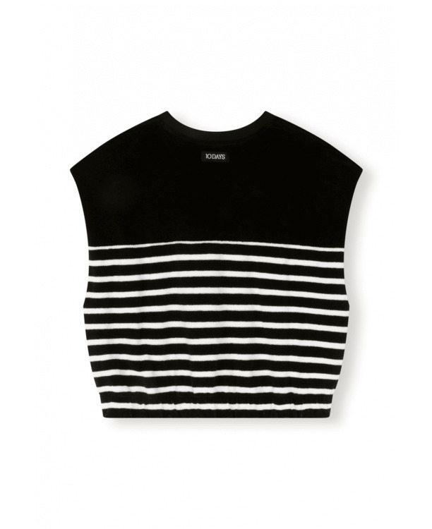 terry sleeveless sweater stripes