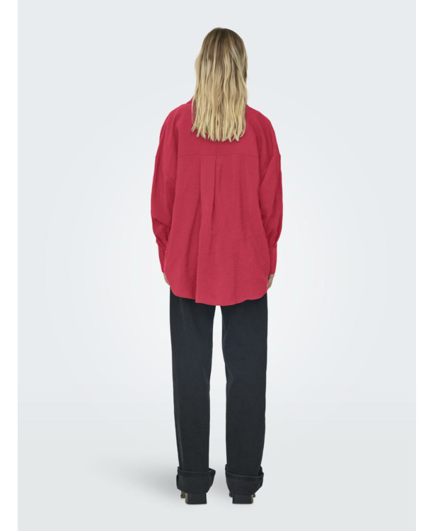 Oversize Fit Shirt Collar Long Sleeves (L/S) Oversized fit overhemd met knoopsluiting en langer op de rug