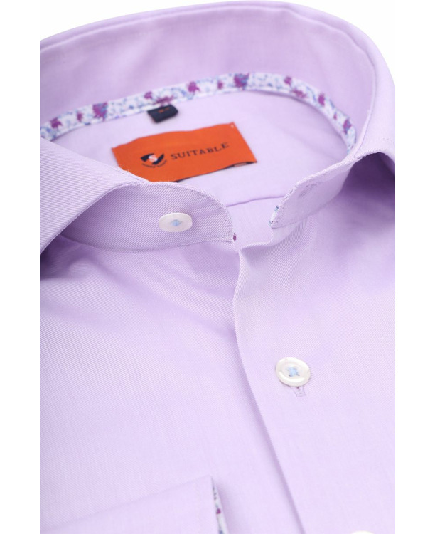 Suitable Overhemd Twill Paars