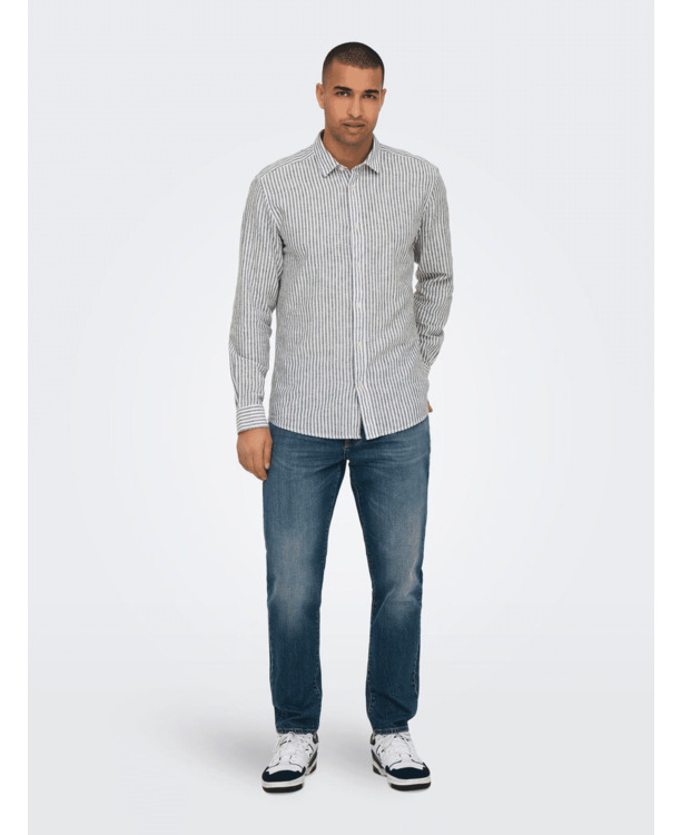 Slim Fit Overhemdkraag Lange Mouwen (L/M) Heren