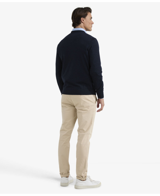 Fine Merino V-Neck Sweater 100% Merino Wool Heren