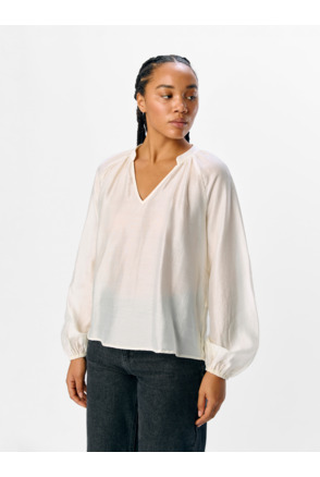 OBJHEIDI L/S LO V-NECK TOP NOOS