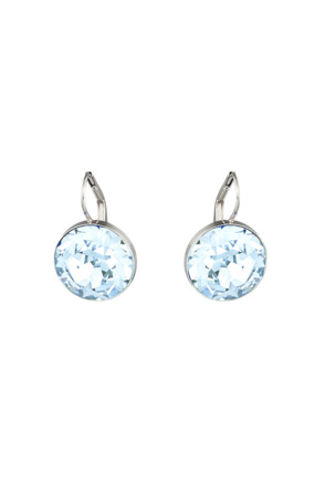 Bella Pierced Earrings Drop OU Rhodium shiny Light Sapphire