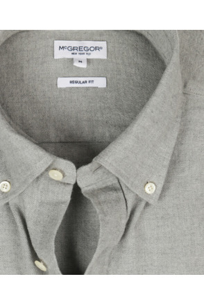 Flannel Melange Oxford Shirt 100% Cotton Heren