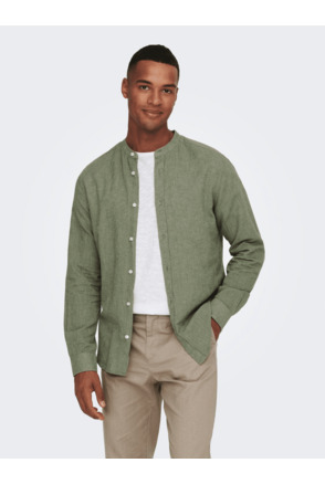 Slim Fit China Kraag Lange Mouwen (L/M) Heren