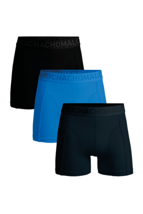 Heren 3-Pack Boxershorts Microvezel Effen Black/Blue