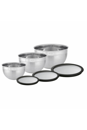 Bowl Set 6pcs With airtight li from glass Ø 8, 12, 16 cm