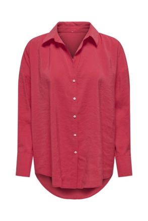 Oversize Fit Shirt Collar Long Sleeves (L/S) Oversized fit overhemd met knoopsluiting en langer op de rug