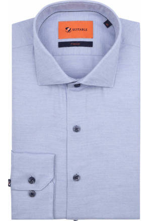 Suitable Overhemd Widespread Flanel Lichtblauw