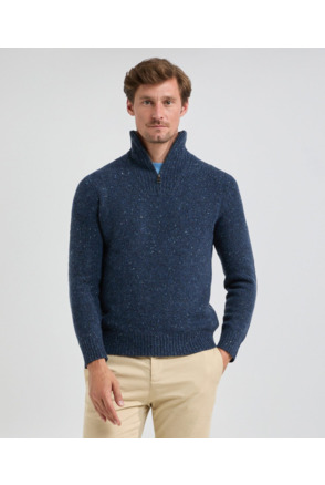 Zip Mock Fishermans Sweater Heren