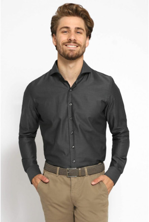 Suitable Twill Overhemd Antraciet