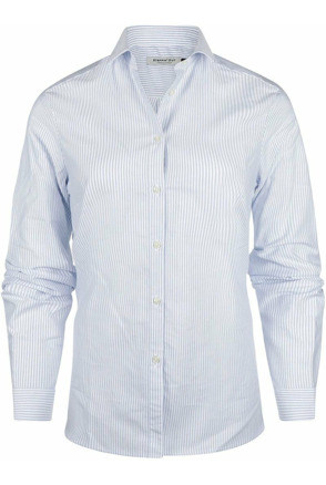 Steppin' Out Blouse Bibi Oxford Streep Dames Lichtblauw