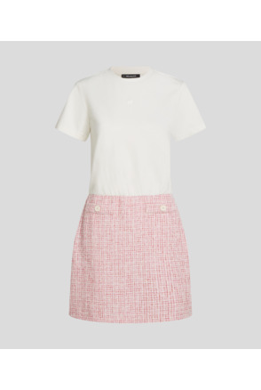 BOUCLE AND JERSEY DRESS