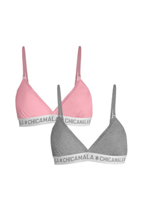 Meisjes 2-pack driehoek Effen