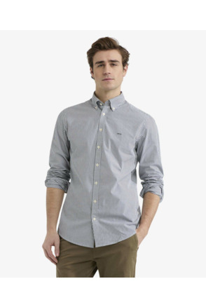 Striped Poplin Shirt 100% Cotton Heren