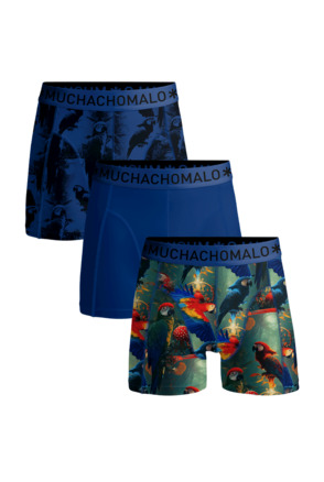 Heren 3-Pack Boxershorts Print/Print/Effen Print/Print/Blue