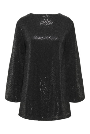 ONLY dames Loose fit mini glitter jurk zwart