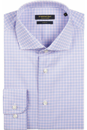 Steppin' Out Overhemd Slim-Fit Ruiten Blauw Rood