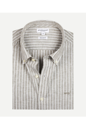 Cotton Linen Stripe Shirt Heren