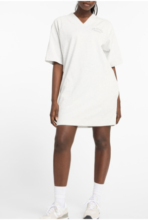 Woman Essentials Stacked Logo French Terry Graphic Dress Apparel