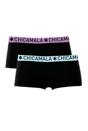 Meisjes 2-pack Boxer Shorts Effen Black