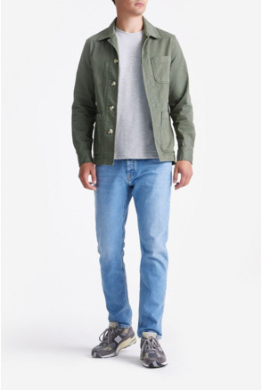 King Essentials The Benjamin Overshirt Olijfgroen