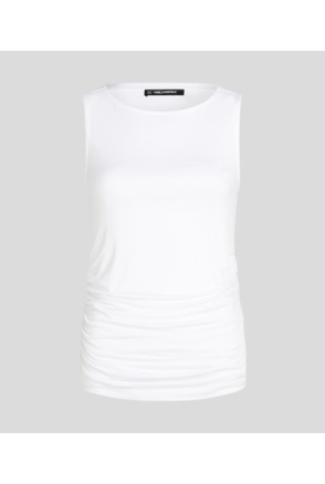 BOAT NECK RUCHED DETAIL TOP