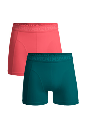 Heren 2-Pack Boxershorts Effen Green/Pink