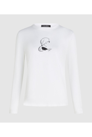 SKETCH CAMEO PRINT LS TOP